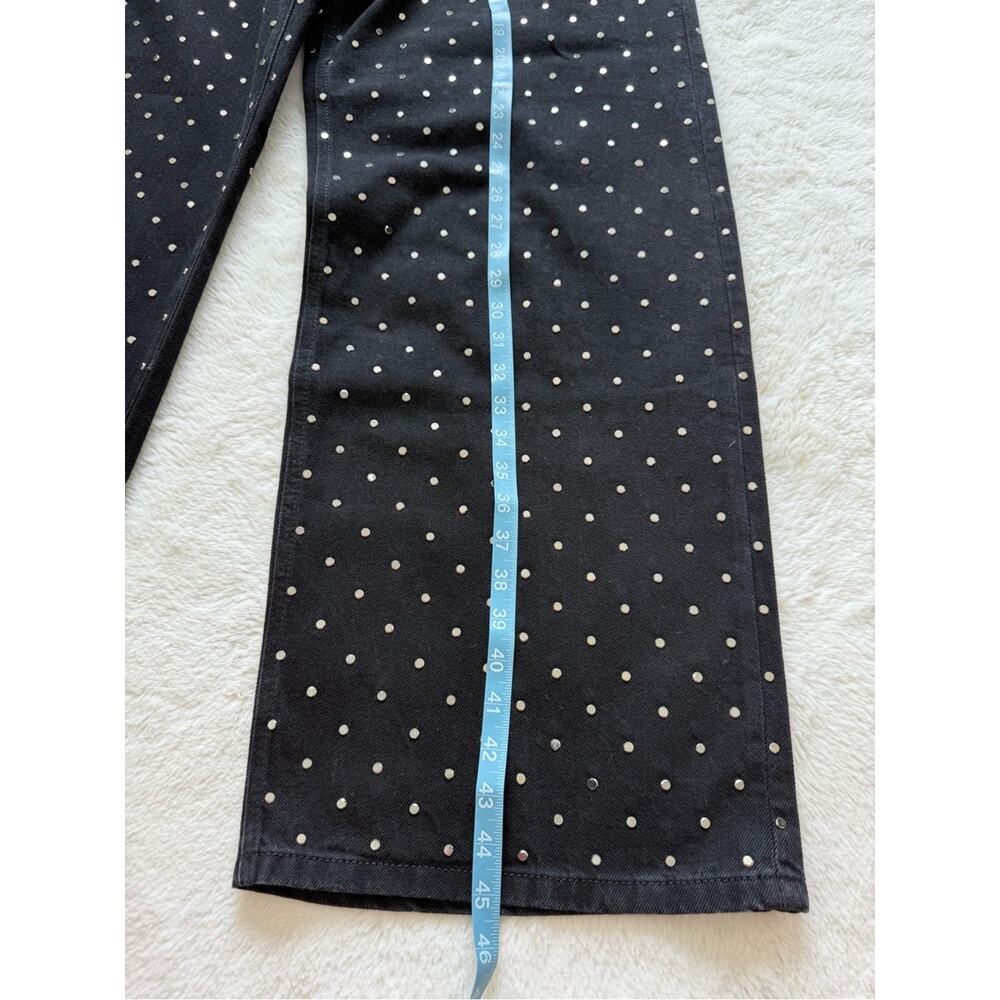 NEW!!! Mango women wide leg jeans with metal studs size 8 US - Picture 8 of 10